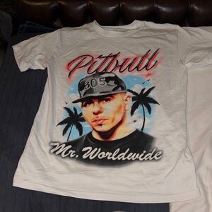 Pitbull Mr. Worldwide Graphic Tee - White